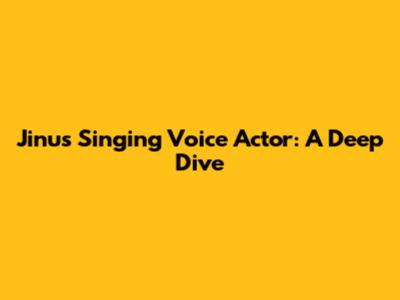 Jinu's Singing Voice Actor: A Deep Dive