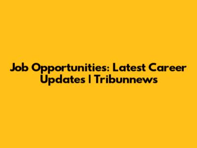 Job Opportunities: Latest Career Updates | Tribunnews
