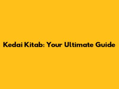 Kedai Kitab: Your Ultimate Guide
