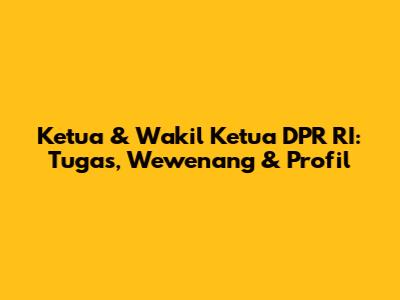 Ketua & Wakil Ketua DPR RI: Tugas, Wewenang & Profil