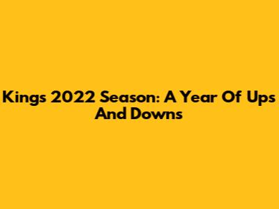 Kings' 2022 Season: A Year Of Ups And Downs