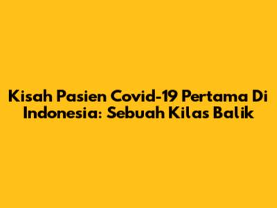 Kisah Pasien Covid-19 Pertama Di Indonesia: Sebuah Kilas Balik