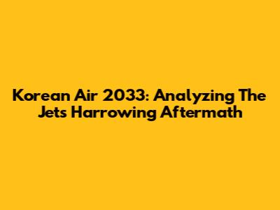 Korean Air 2033: Analyzing The Jet's Harrowing Aftermath