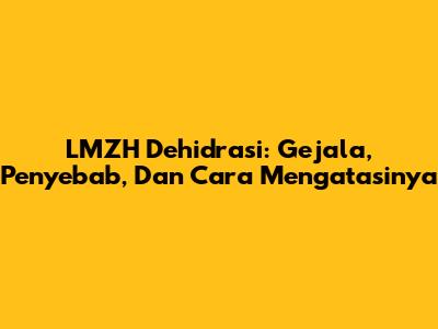 LMZH Dehidrasi: Gejala, Penyebab, Dan Cara Mengatasinya