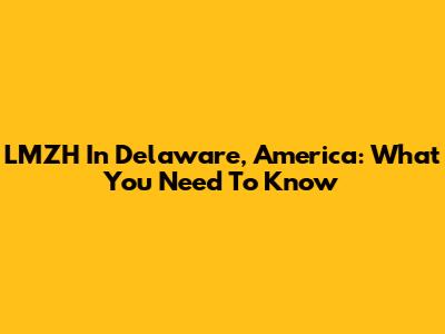 LMZH In Delaware, America: What You Need To Know