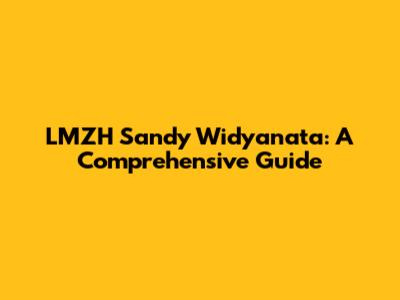 LMZH Sandy Widyanata: A Comprehensive Guide