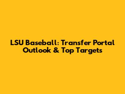 LSU Baseball: Transfer Portal Outlook & Top Targets