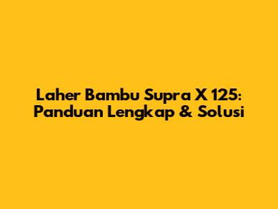 Laher Bambu Supra X 125: Panduan Lengkap & Solusi