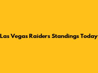 Las Vegas Raiders Standings Today