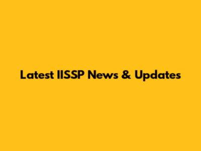 Latest IISSP News & Updates