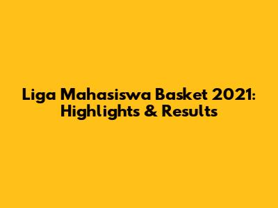 Liga Mahasiswa Basket 2021: Highlights & Results