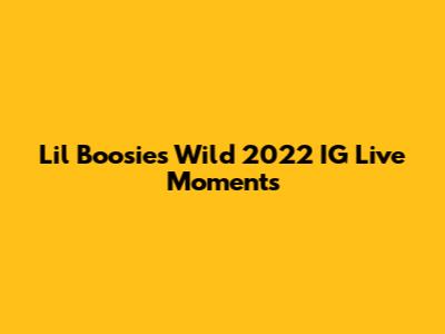 Lil Boosie's Wild 2022 IG Live Moments