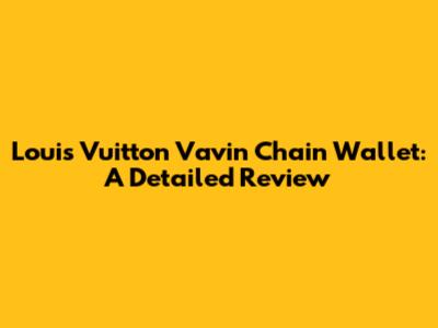 Louis Vuitton Vavin Chain Wallet: A Detailed Review