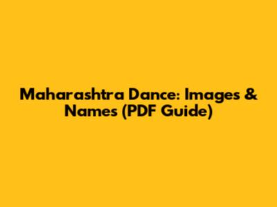 Maharashtra Dance: Images & Names (PDF Guide)
