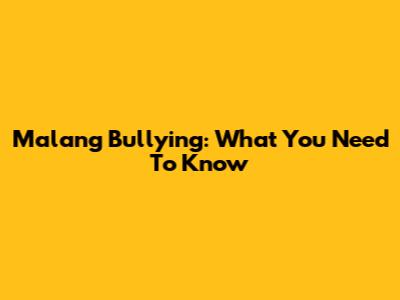 Malang Bullying: What You Need To Know