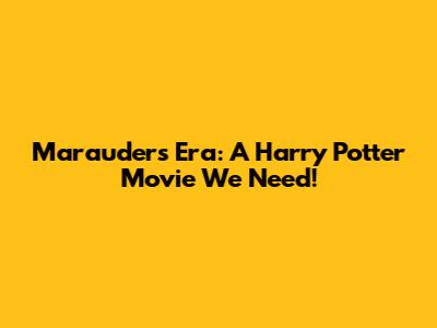 Marauders Era: A Harry Potter Movie We Need!