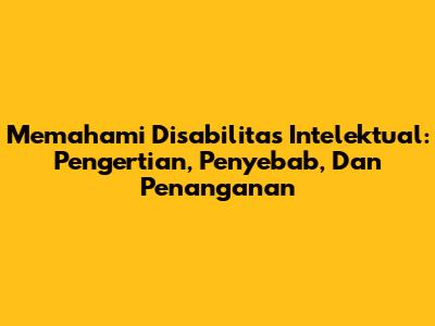 Memahami Disabilitas Intelektual: Pengertian, Penyebab, Dan Penanganan