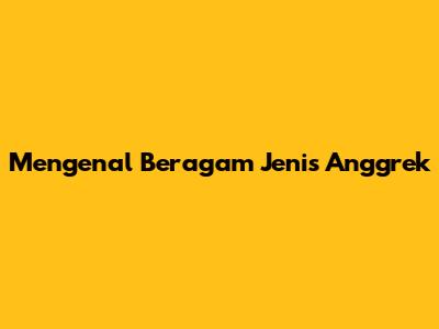 Mengenal Beragam Jenis Anggrek