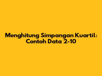 Menghitung Simpangan Kuartil: Contoh Data 2-10