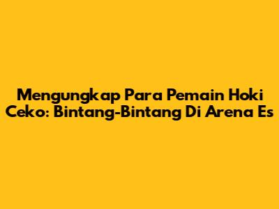 Mengungkap Para Pemain Hoki Ceko: Bintang-Bintang Di Arena Es