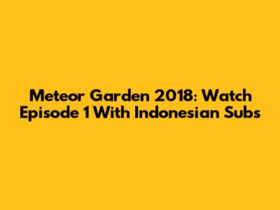 Meteor Garden 2018: Watch Episode 1 With Indonesian Subs