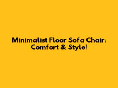 Minimalist Floor Sofa Chair: Comfort & Style!