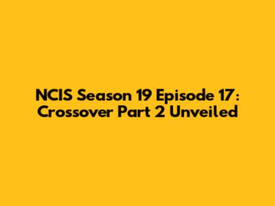 NCIS Season 19 Episode 17: Crossover Part 2 Unveiled