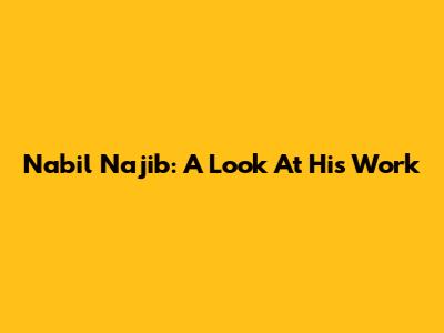 Nabil Najib: A Look At His Work