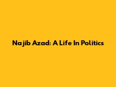 Najib Azad: A Life In Politics