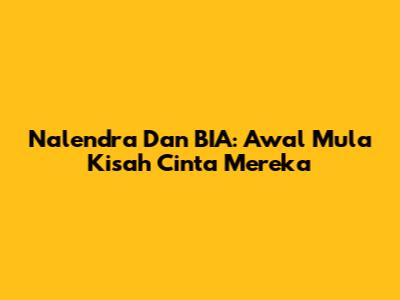 Nalendra Dan BIA: Awal Mula Kisah Cinta Mereka
