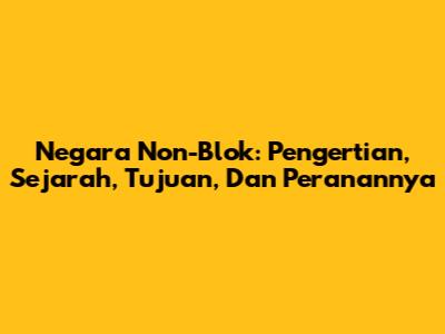 Negara Non-Blok: Pengertian, Sejarah, Tujuan, Dan Peranannya