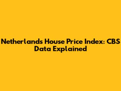 Netherlands House Price Index: CBS Data Explained