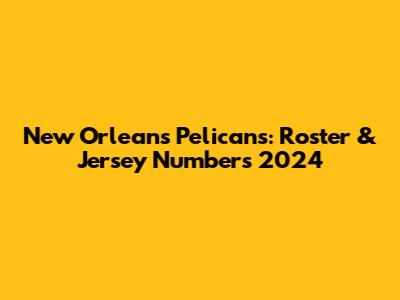 New Orleans Pelicans: Roster & Jersey Numbers 2024