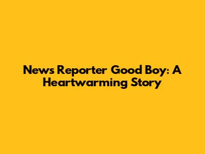News Reporter Good Boy: A Heartwarming Story