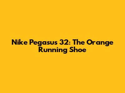 Nike Pegasus 32: The Orange Running Shoe