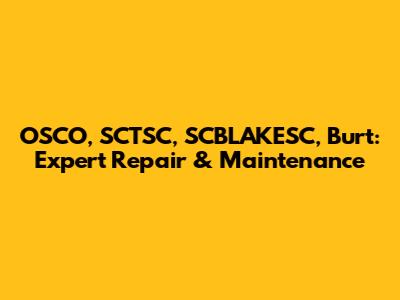 OSCO, SCTSC, SCBLAKESC, Burt: Expert Repair & Maintenance