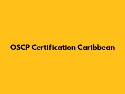 OSCP Certification Caribbean