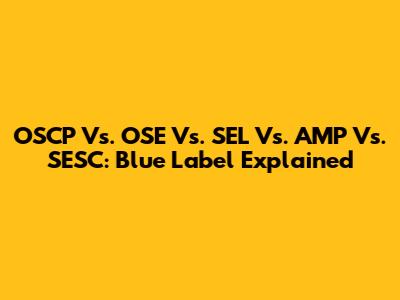OSCP Vs. OSE Vs. SEL Vs. AMP Vs. SESC: Blue Label Explained