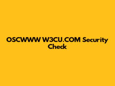 OSCWWW W3CU.COM Security Check