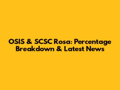 OSIS & SCSC Rosa: Percentage Breakdown & Latest News