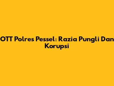 OTT Polres Pessel: Razia Pungli Dan Korupsi
