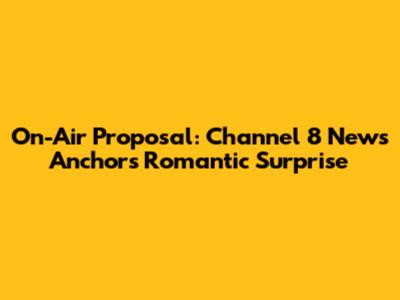 On-Air Proposal: Channel 8 News Anchor's Romantic Surprise