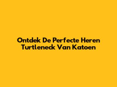 Ontdek De Perfecte Heren Turtleneck Van Katoen