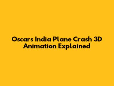 Oscars India Plane Crash 3D Animation Explained
