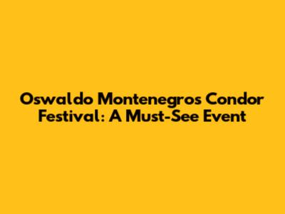 Oswaldo Montenegro's Condor Festival: A Must-See Event