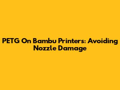 PETG On Bambu Printers: Avoiding Nozzle Damage