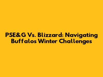 PSE&G Vs. Blizzard: Navigating Buffalo's Winter Challenges