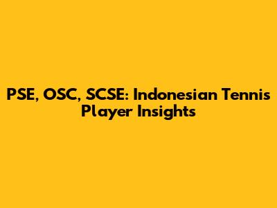 PSE, OSC, SCSE: Indonesian Tennis Player Insights