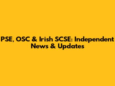 PSE, OSC & Irish SCSE: Independent News & Updates