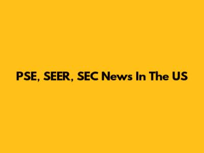 PSE, SEER, SEC News In The US